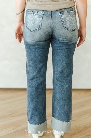 Denim & Dazzle Cuffed Boyfriend Jeans
