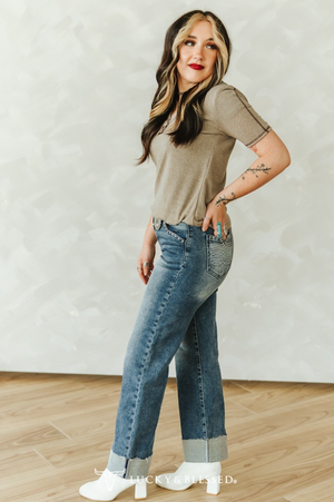 Denim & Dazzle Cuffed Boyfriend Jeans