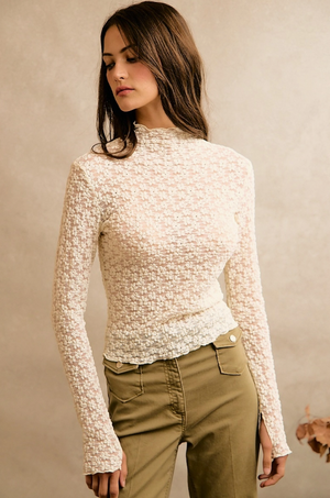 Soul Sister Textured Floral Mesh Top