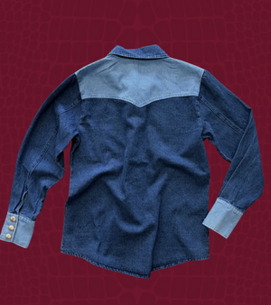 Rodeo Riches Two Tone Denim Top