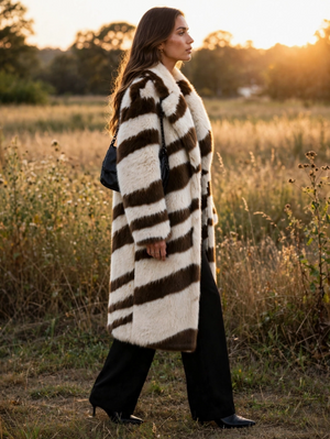 Safari Socialite Faux Fur Zebra Print Coat