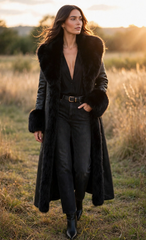 Midnight Mayhem Faux Fur & Leather Coat