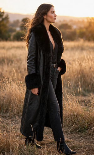 Midnight Mayhem Faux Fur & Leather Coat