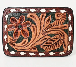 Saddle Soul Tooled Leather Belt Buckle