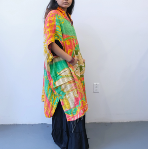 Eyes Of The World Handmade Reversible Poncho with Hoodie