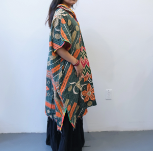 Eyes Of The World Handmade Reversible Poncho with Hoodie