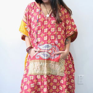 Eyes Of The World Handmade Reversible Poncho with Hoodie