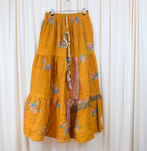 Ripple Long Skirt with Pockets