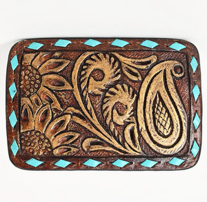 Saddle Soul Tooled Leather Belt Buckle