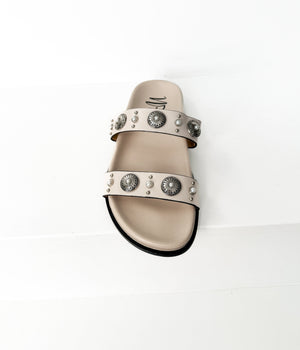 Briallen Western Studded Pearl Sandal in Cream