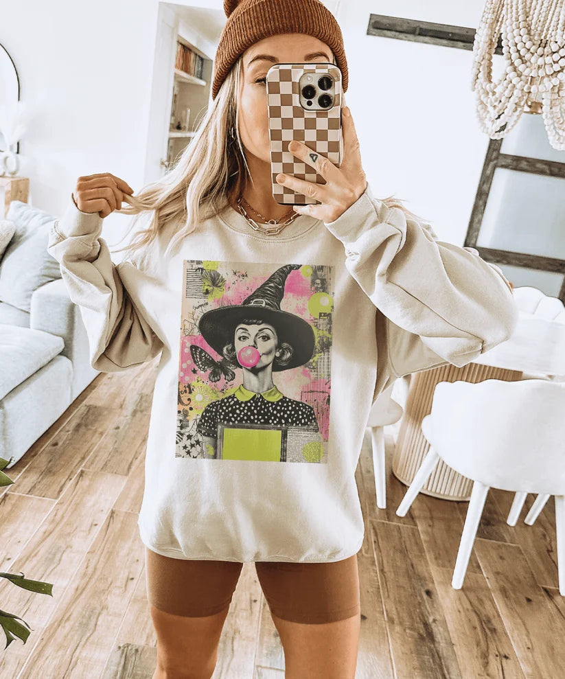 Bubblegum & Broomsticks Disco Pop Halloween - Cream Tees and Sweatshirts (made 2 order) LC