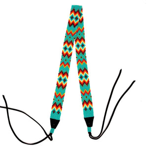 KAQCHI Turquoise & Red Mix Beaded Hat Band (DS)