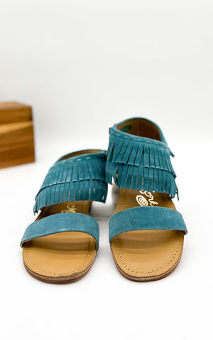 Fringe Star Sandal in Teal (DS) NM