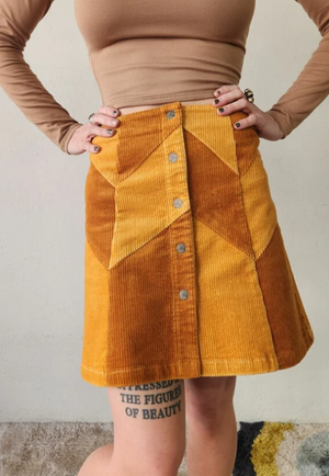 Classic Rock Couture ~ Cinnamon Girl Corduroy Mini Skirt ~ PREORDER 12/31