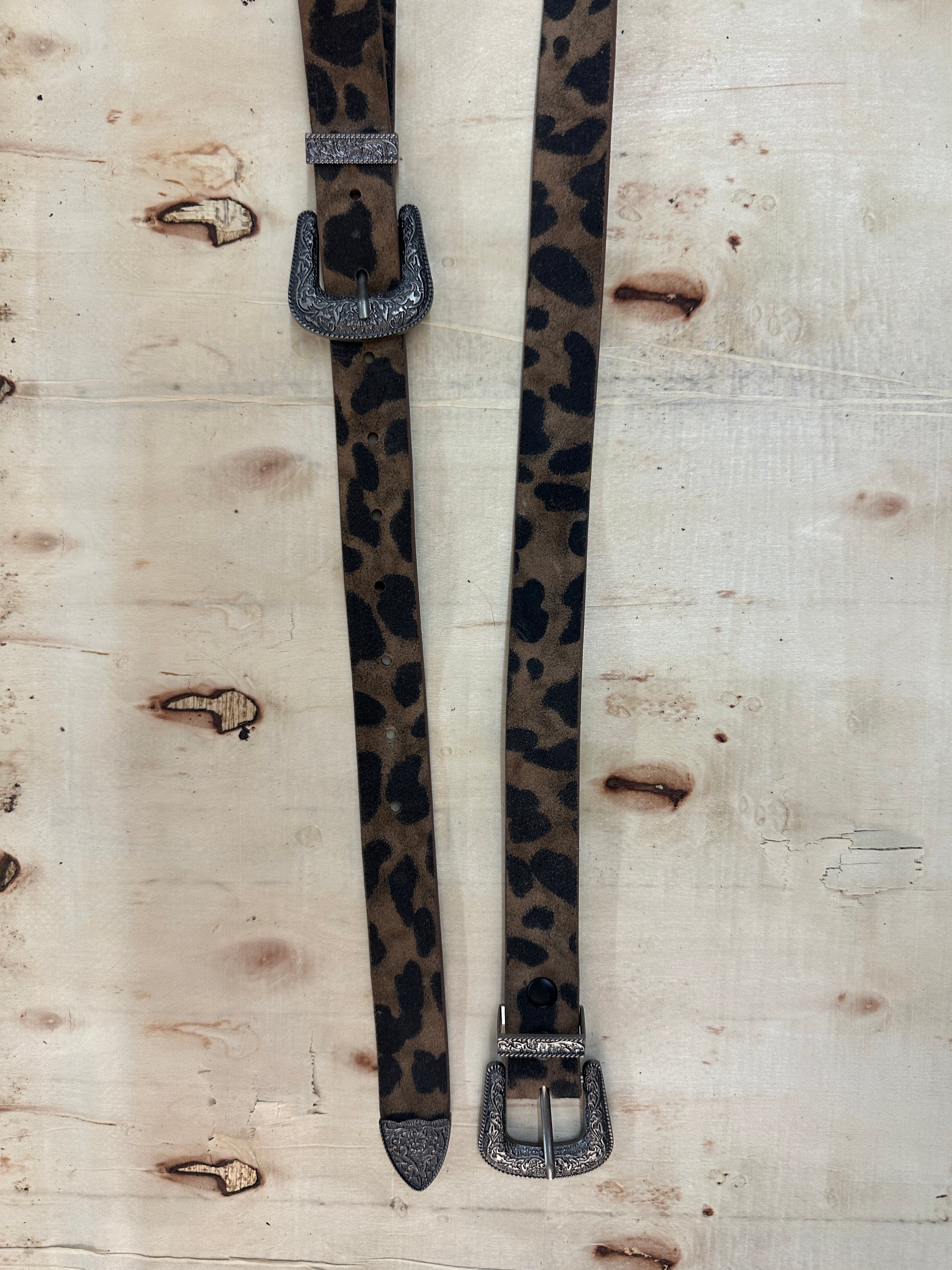 Leopard Double Buckle Suede Belt ~ Queen Bee's Closet #1123