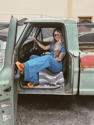 Wide Eyed Wanderer Wide Leg Denim Jumpsuit
