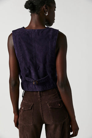 We The Free by Free People Amethyst Purple Charley Cord Vest Size L ~ Queen Bee’s Closet #1010