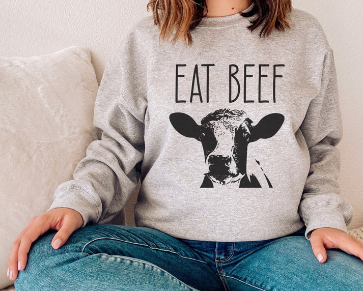 Eat Beef Graphic Tee Or Sweatshirt (made 2 order) WR