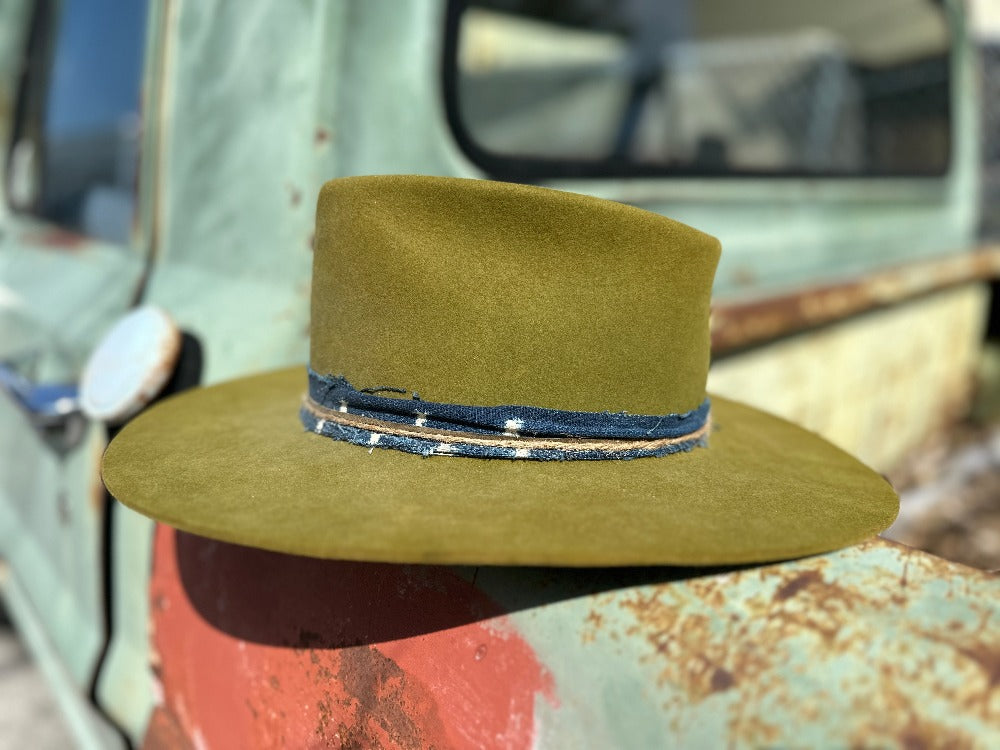 Custom Vintage Moss Green Hat ~ Queen Bee's Closet #1084
