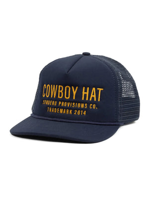 Cowboy Hat Snap Back Trucker Hat - Navy
