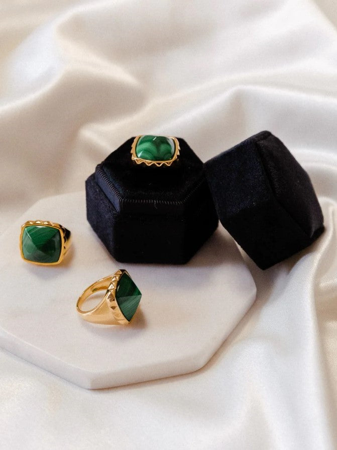 Erin Fader Malachite Pyramid Ring