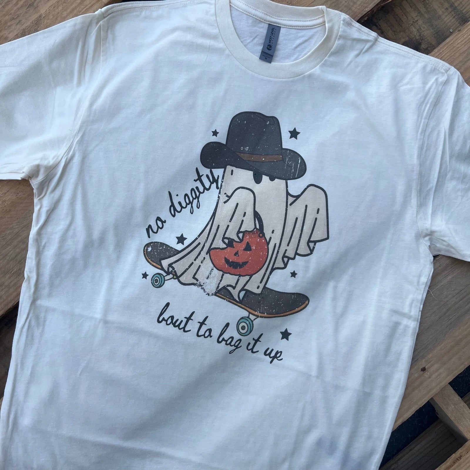 No Digity, About to Bag It Up Halloween Ghost Graphic Tee (made 2 order) LC