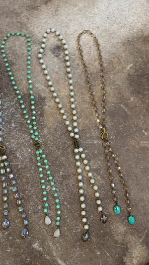 Mercury Rising Faceted Crystal Toggle Lariat Necklace