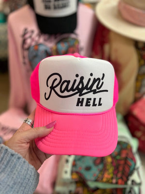 Raisin' Hell Trucker Hats (made to order) LC