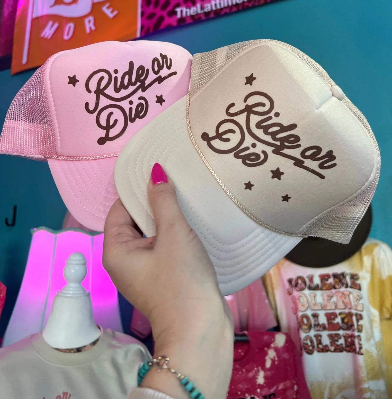 Ride or Die Trucker Hats made to order LC