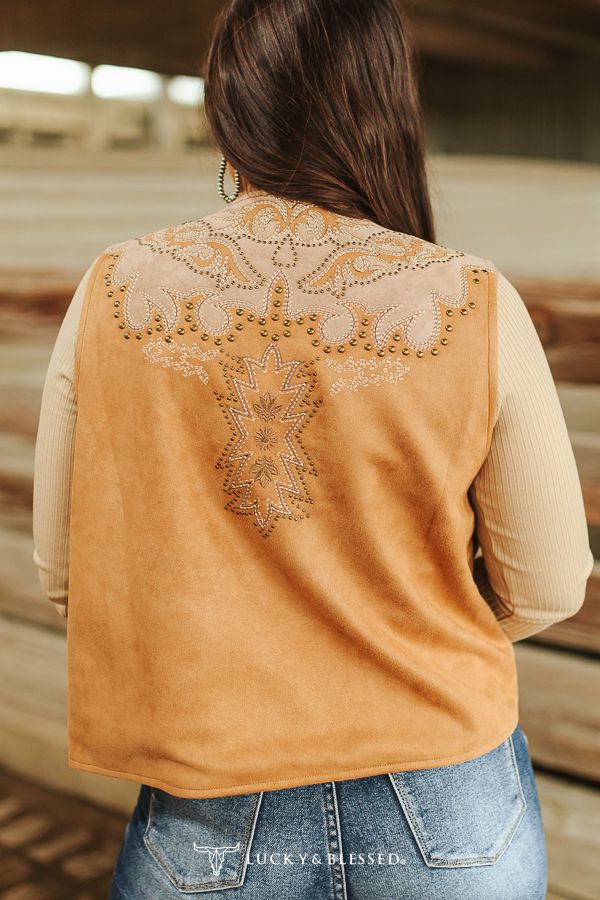 Heading West Studded Suede Vest - Lil Bee's Bohemian