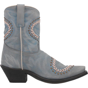 Fancy Blue Leather Booties (DS)