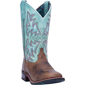 Anita Brown/Turquoise Leather Embroidered Boots (DS)