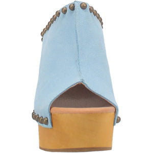 Peace & Love Suede Leather Studded Platform Clogs ~ BLUE SUEDE (DS) DP