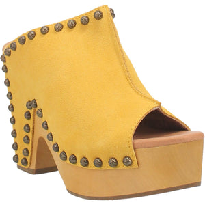 Peace & Love Suede Leather Studded Platform Clogs ~ YELLOW SUEDE (DS) DP