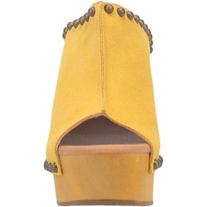 Peace & Love Suede Leather Studded Platform Clogs ~ YELLOW SUEDE (DS) DP