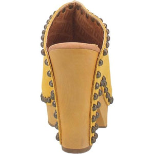 Peace & Love Suede Leather Studded Platform Clogs ~ YELLOW SUEDE (DS) DP