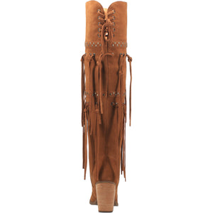 Witchy Woman Whiskey Leather Fringe Boots (DS)