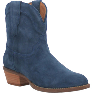 Tumbleweed Navy Blue Suede V Cut Front Ankle Booties (DS)