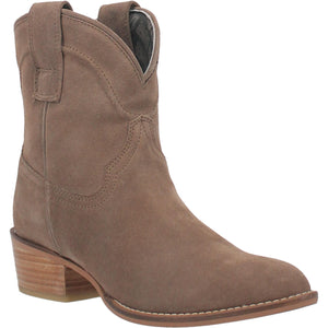 Tumbleweed Sandy Tan Suede V Cut Front Ankle Booties (DS)