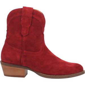 Tumbleweed Candy Apple Red Suede V Cut Front Ankle Booties (DS)