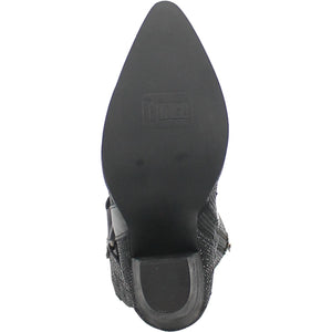 Crown Jewel Black Rhinestone Leather Harness Booties (DS) ~ PREORDER 5/25