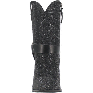 Crown Jewel Black Rhinestone Leather Harness Booties (DS) ~ PREORDER 5/25