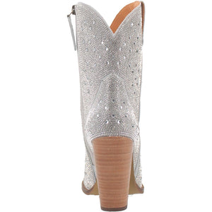 Neon Moon Bling Silver Leather Booties (DS)