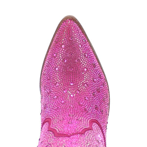Neon Moon Bling Fuchsia Leather Booties (DS) ~ PREORDER 9/15