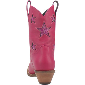 Star Struck Star Bling Fuchsia Leather Booties (DS)