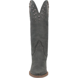 Talkin' Rodeo Black Distressed Leather Studded Boots (DS)