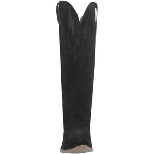 Thunder Road Black Suede Lightning Bolt Leather Boots (DS) - BACKORDER JULY 2024