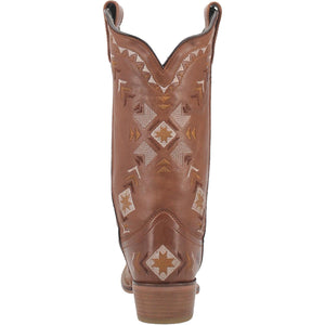 Mesa Tan Leather Boots w/ Aztec Designs (DS)