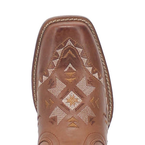Mesa Tan Leather Boots w/ Aztec Designs (DS)
