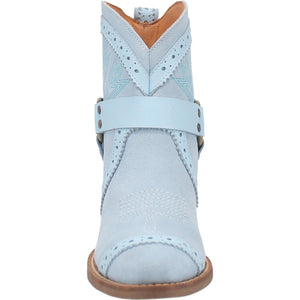 Gummy Bear Blue Suede Leather Booties w/ Embroidered Designs (DS)